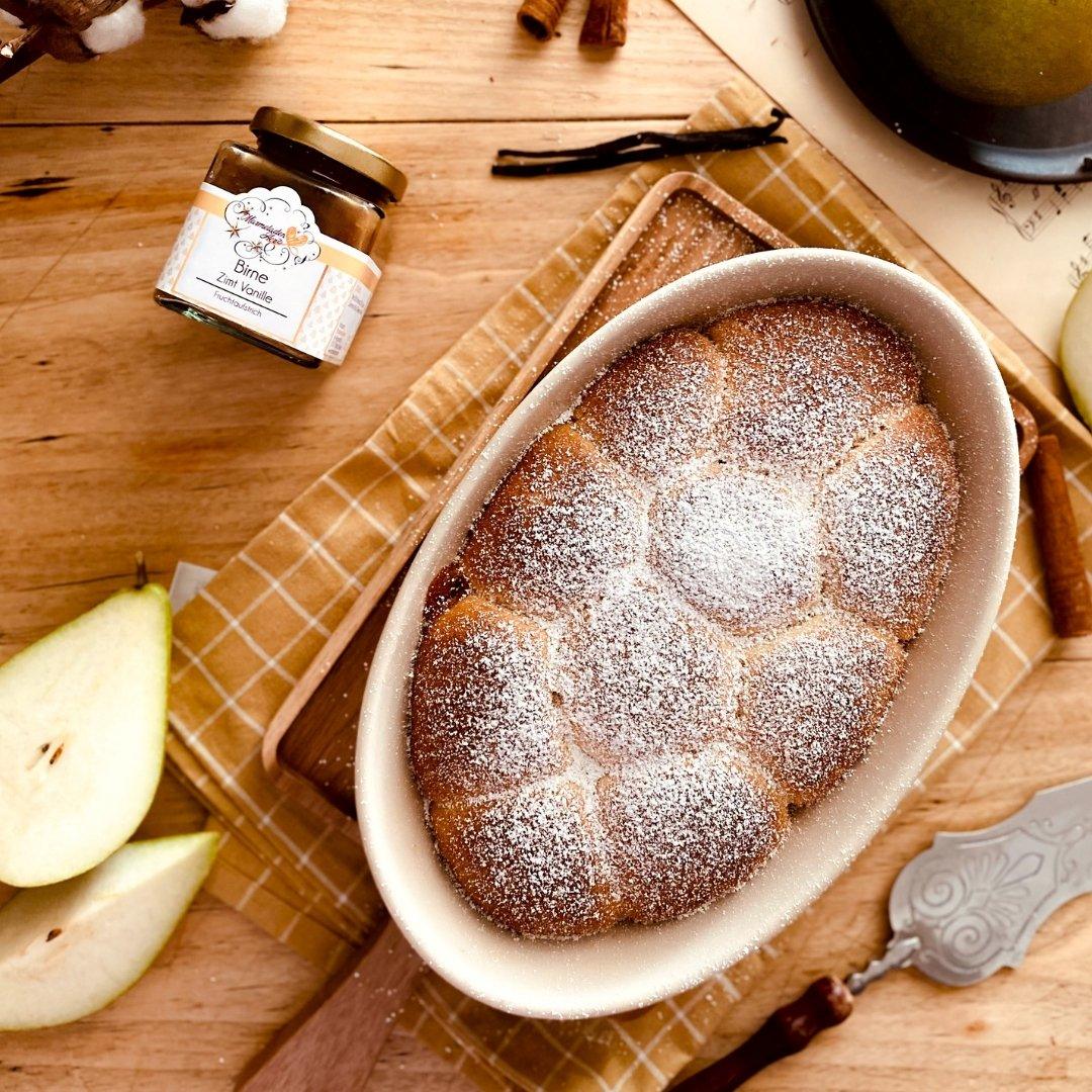 Buchteln mit Birne Zimt Vanille Füllung - Marmeladenherz